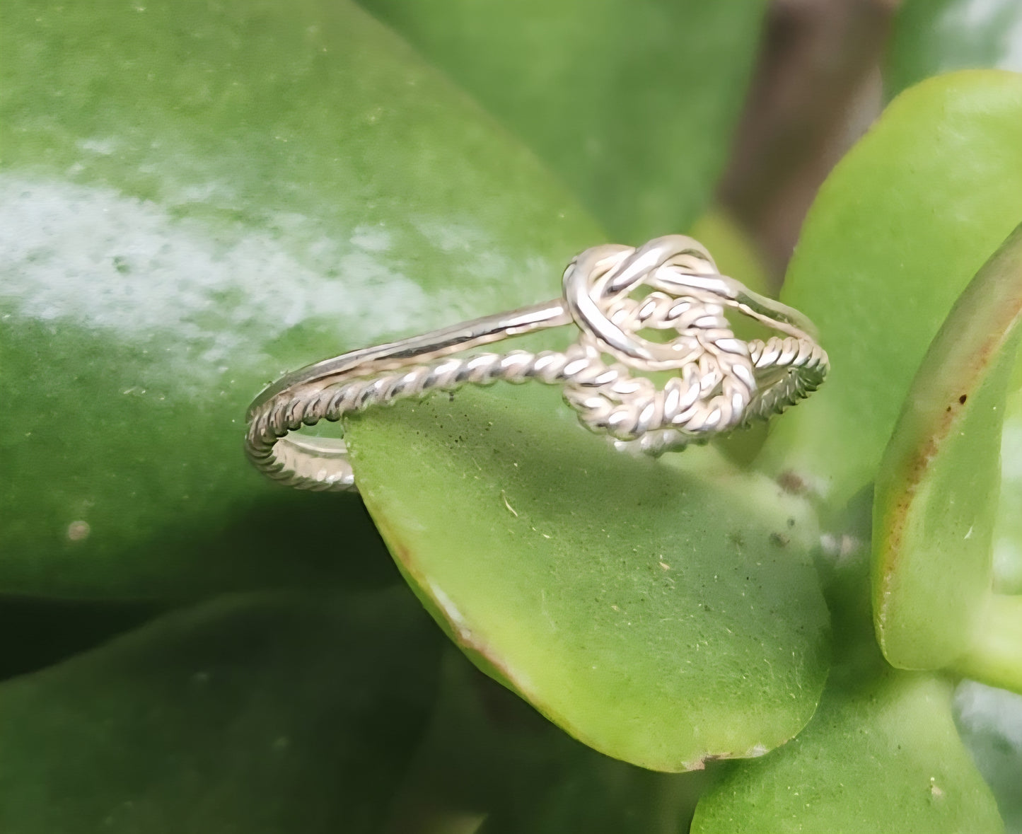 Small Knot ring,Double love knot,925 sterling silver,dainty,fine twisted knot,handmade,