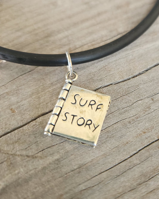 Wave surf story pendant,925 sterling silver,moveable surf book,marine medallion,fishing,dolphin, surfer,sea, diver,snorkelling pendant,sailor, wave,surfer,surf,beach jewelry,handmade,