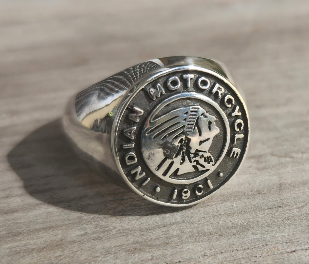 Indian ring,sterling silver, Indian head signet, wedding band,unisex,handmade,motorbike,biker