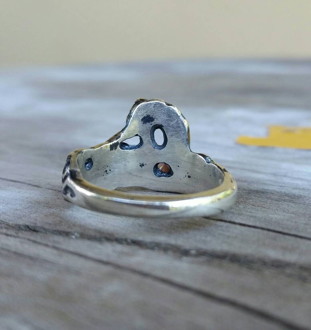 Unicorn ring,sterling silver, mythical, horse, fantasy, turquoise ring, new age, boho, hippy ,art nouveau,hand made