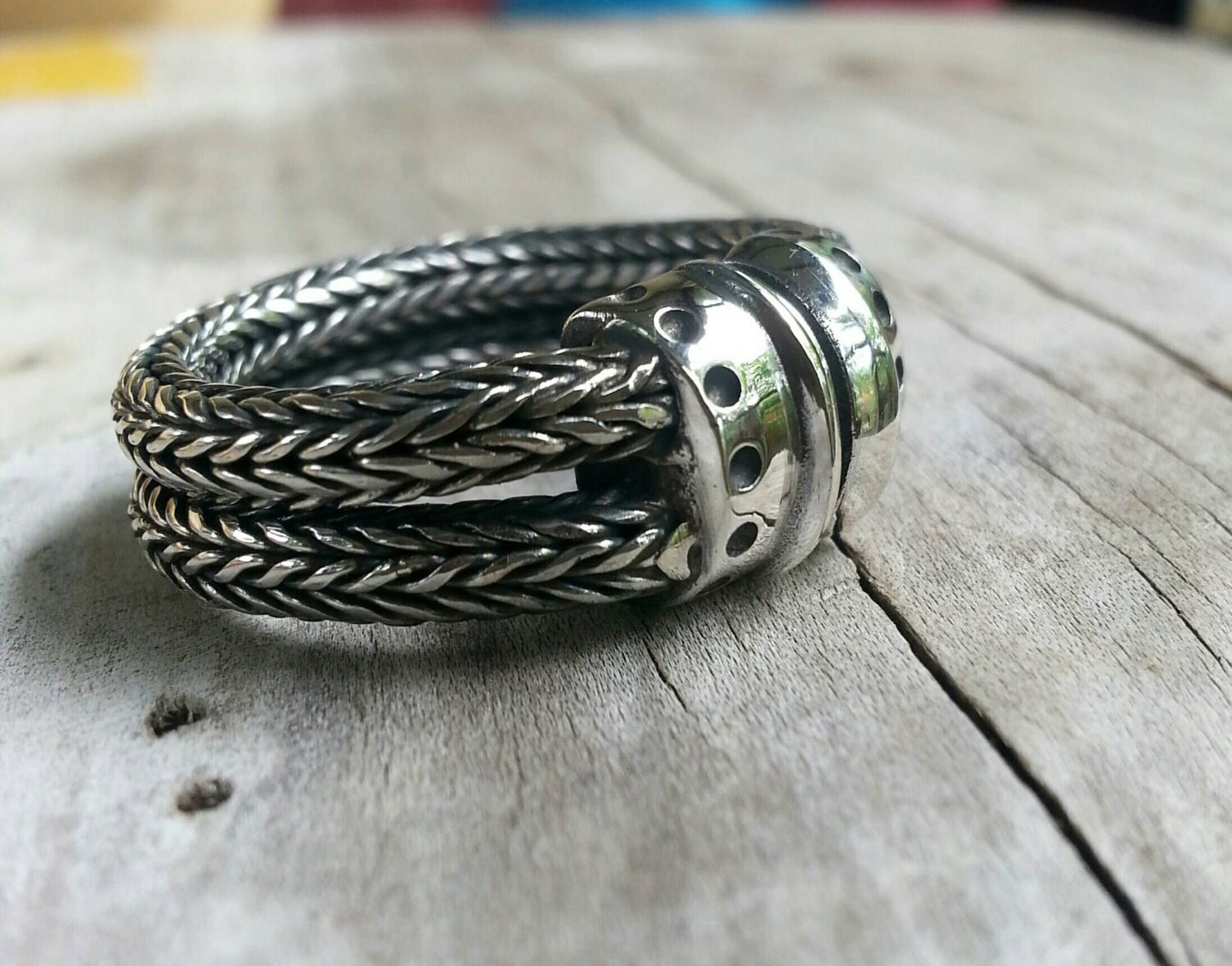 chain ring,sterling silver, handmade,rustic,steampunk,industrial,wedding ring,dress ring,