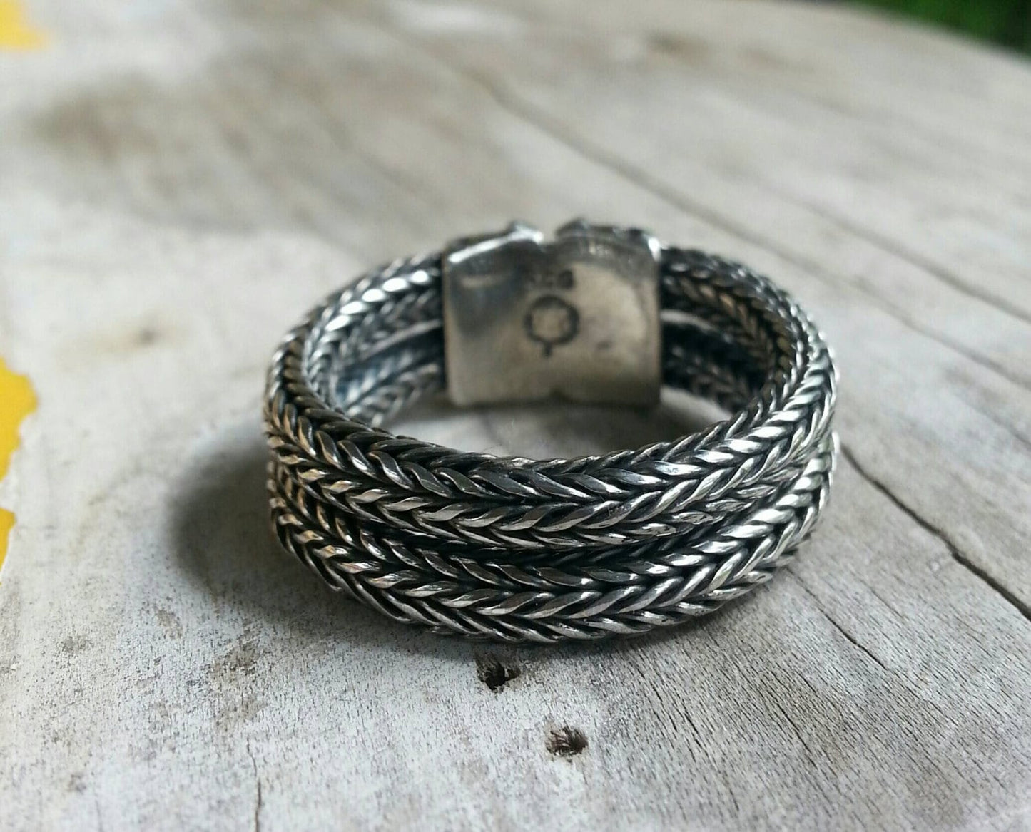 chain ring,sterling silver, handmade,rustic,steampunk,industrial,wedding ring,dress ring,