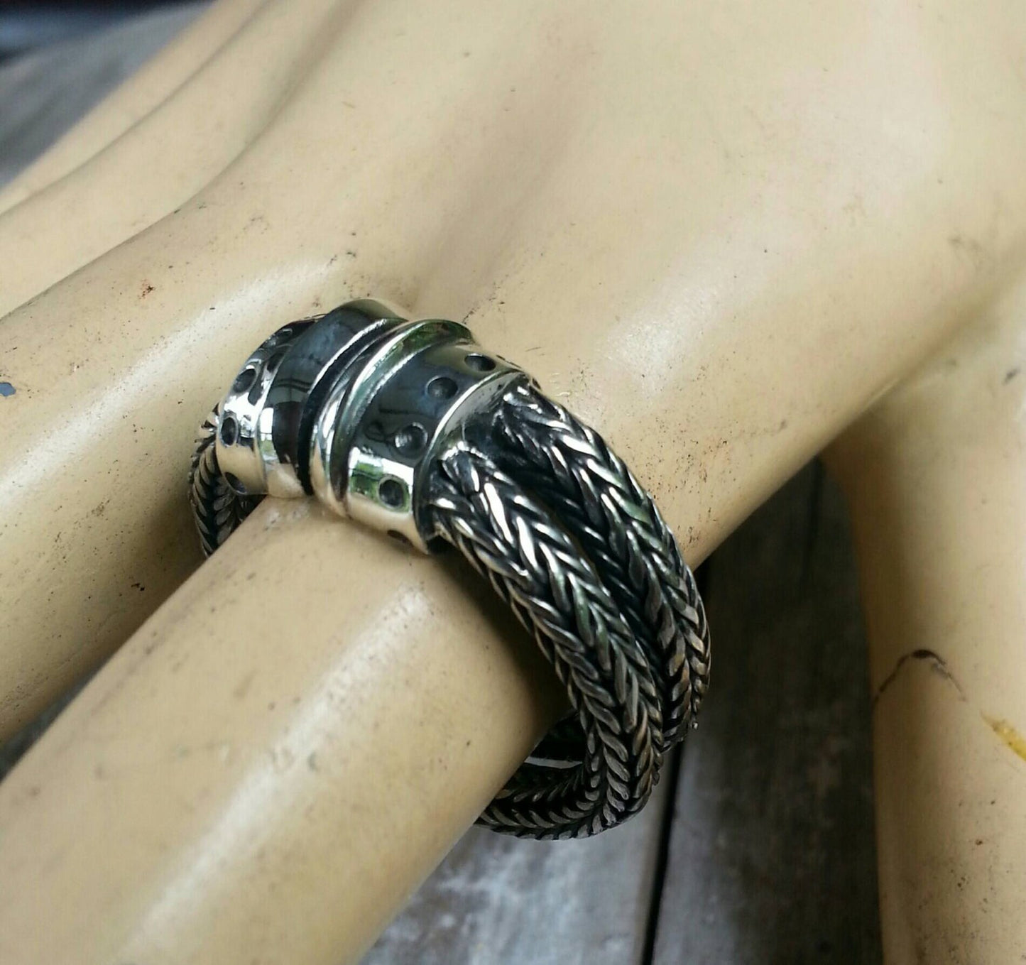 chain ring,sterling silver, handmade,rustic,steampunk,industrial,wedding ring,dress ring,