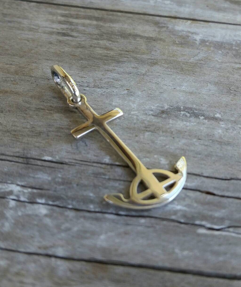 anchor pendant,anchor cross,nautical, sailor,rockabilly,sterling silver pendant, necklace,handmade,cross pendant