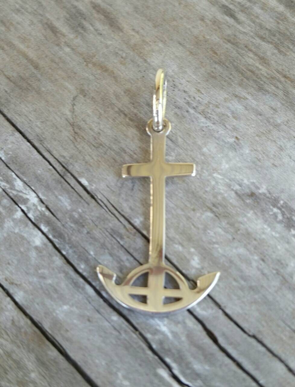 anchor pendant,anchor cross,nautical, sailor,rockabilly,sterling silver pendant, necklace,handmade,cross pendant