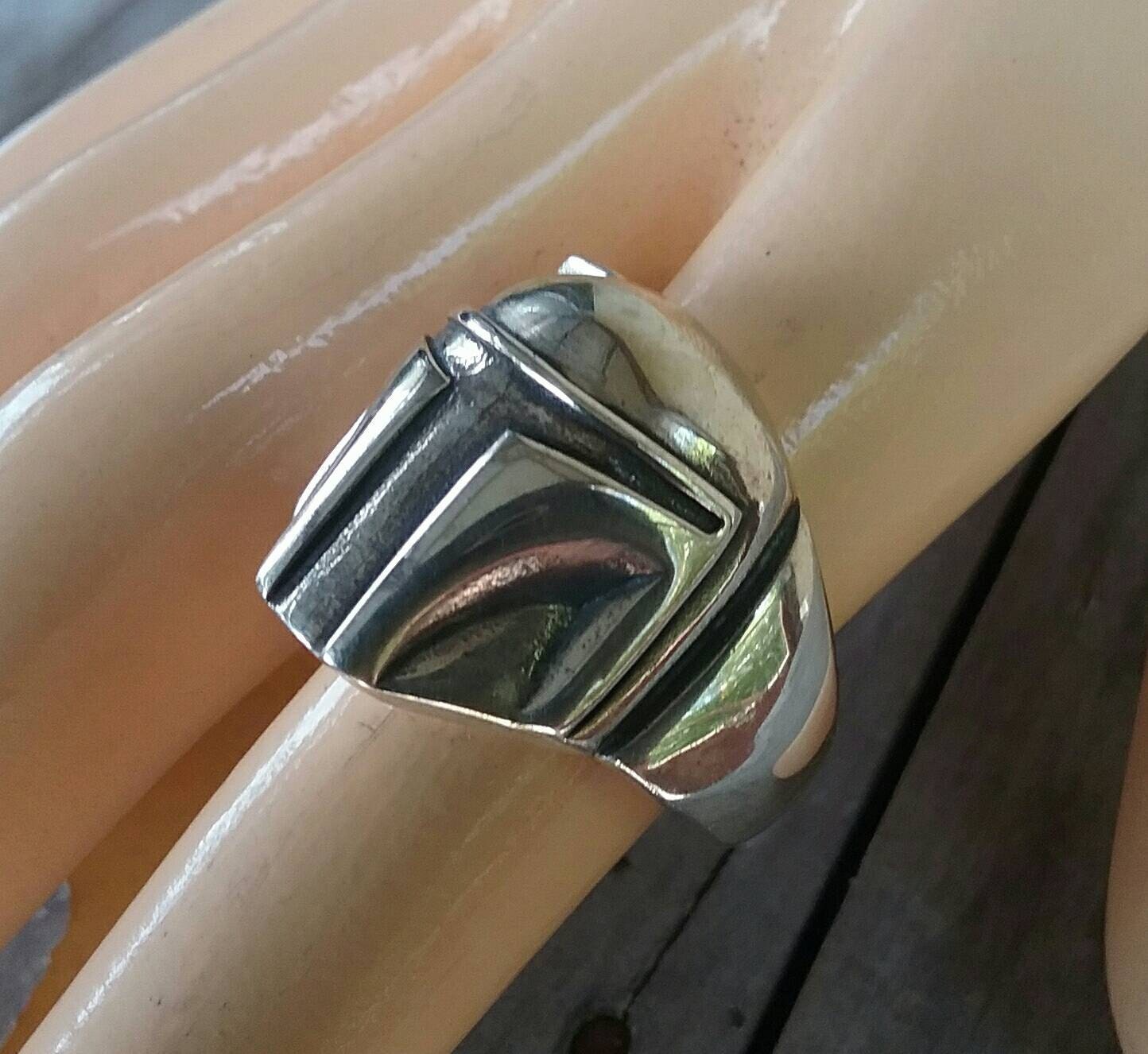 Boba Fett,solid sterling silver,vintage ring,1980s