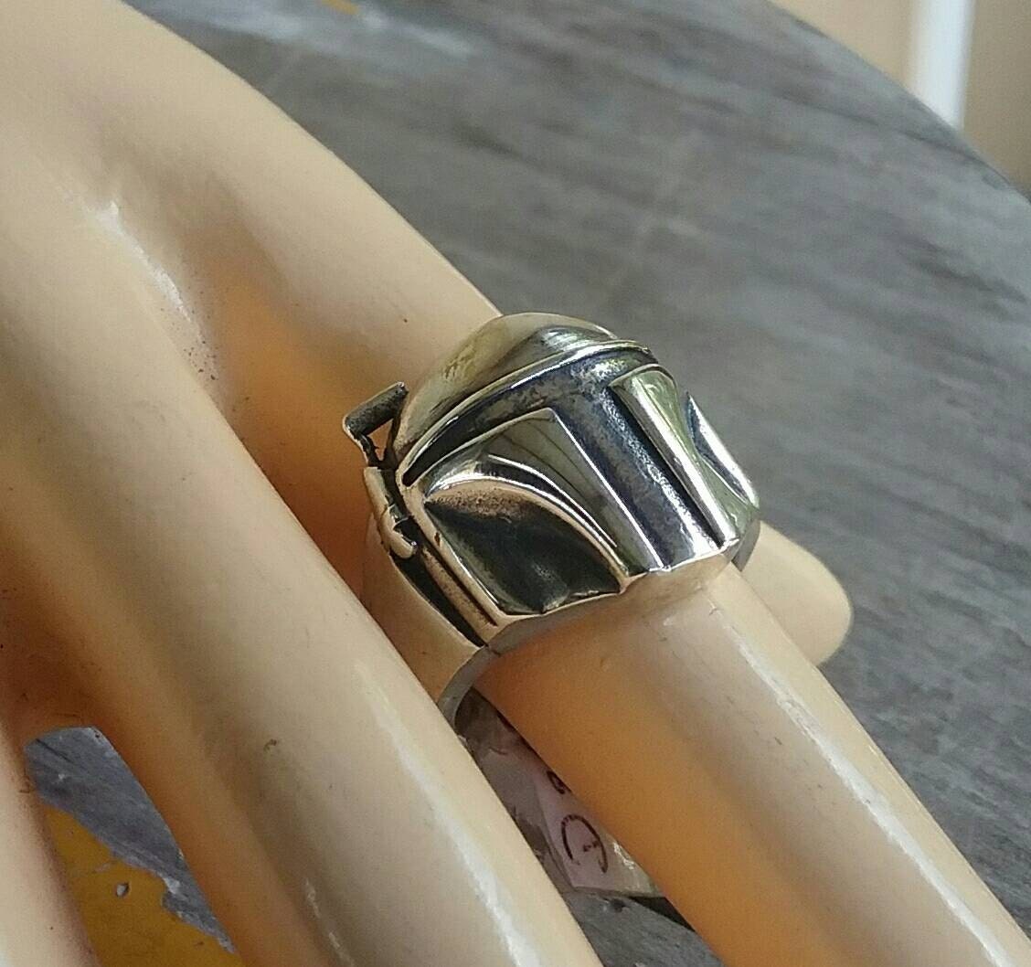 Boba Fett,solid sterling silver,vintage ring,1980s