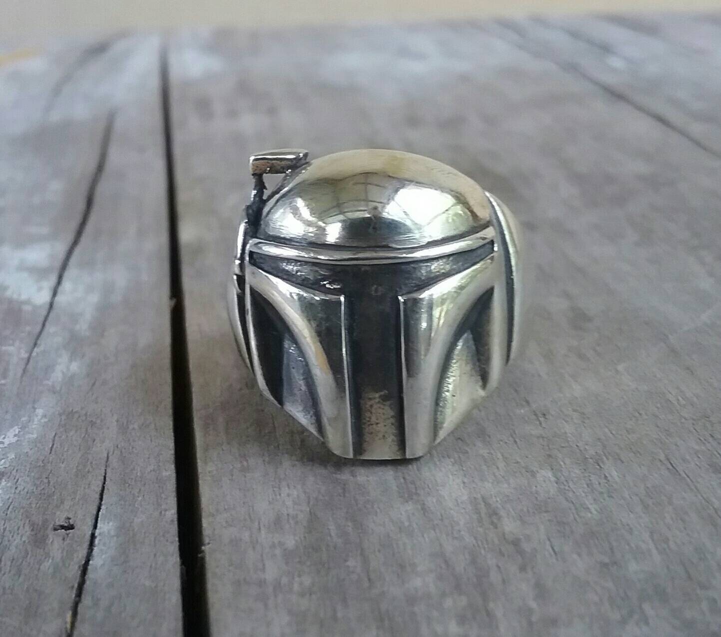 Boba Fett,solid sterling silver,vintage ring,1980s