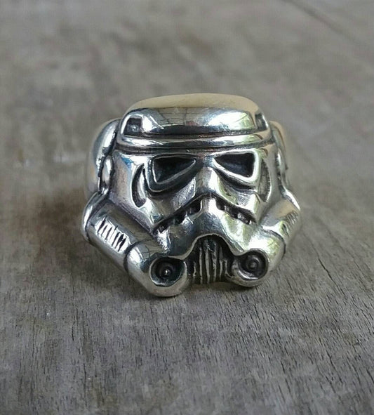 Storm trooper,Star wars small ring, sterling silver,vintage,