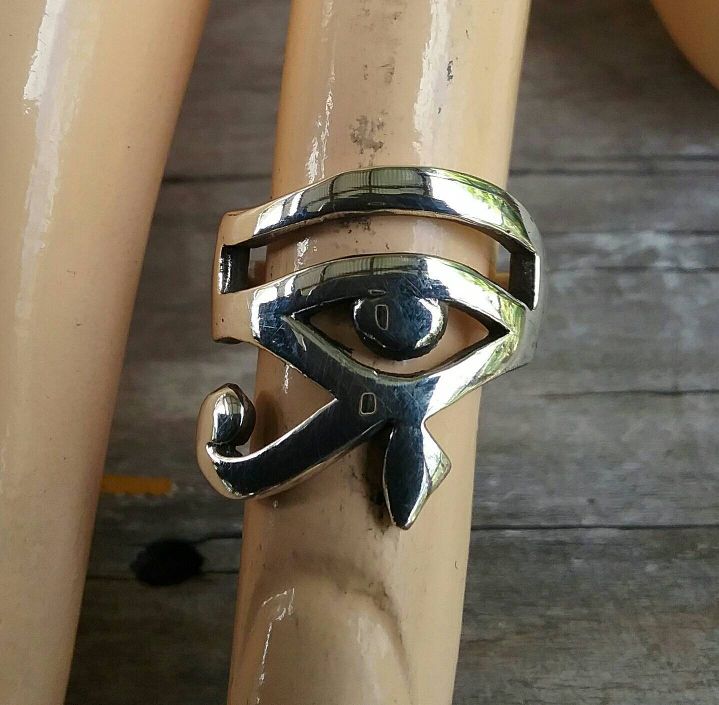 Eye of horus, sterling silver,flat ring,handmade, Egyptian symbol,hyrgreh ring,boho,gypsy,goddess,hipster,unisex,wedding band,womens fashion