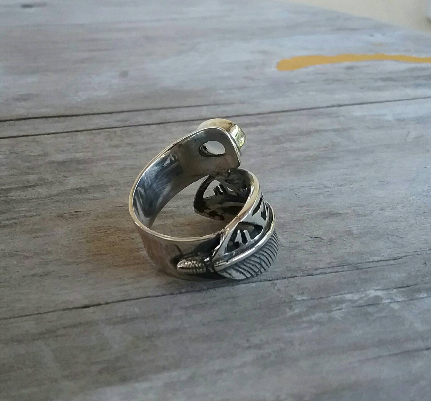 Feather ring, moonstone ring,boho,bird feather,Indian, gypsy, sterling silver ring,wrap around ring,thumb ring