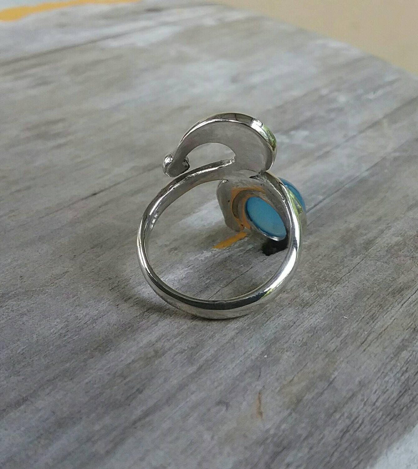 Blue chalcedony,blue stone ring,long ring,swirl,sterling silver, boho,hipster chic,womens fashion,goddess,hand made,MADE TO ORDER