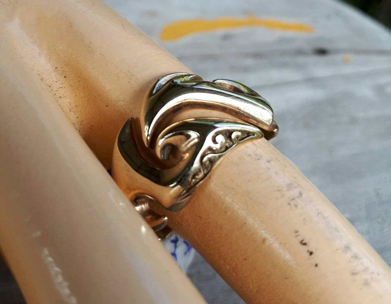 Gold tribal ring,solid 9ct gold,claw,viking, adjustable,steampunk,men wedding ring,unisex,Aztec,Maori,island,Hawaii,polynesian scrolls,koru,