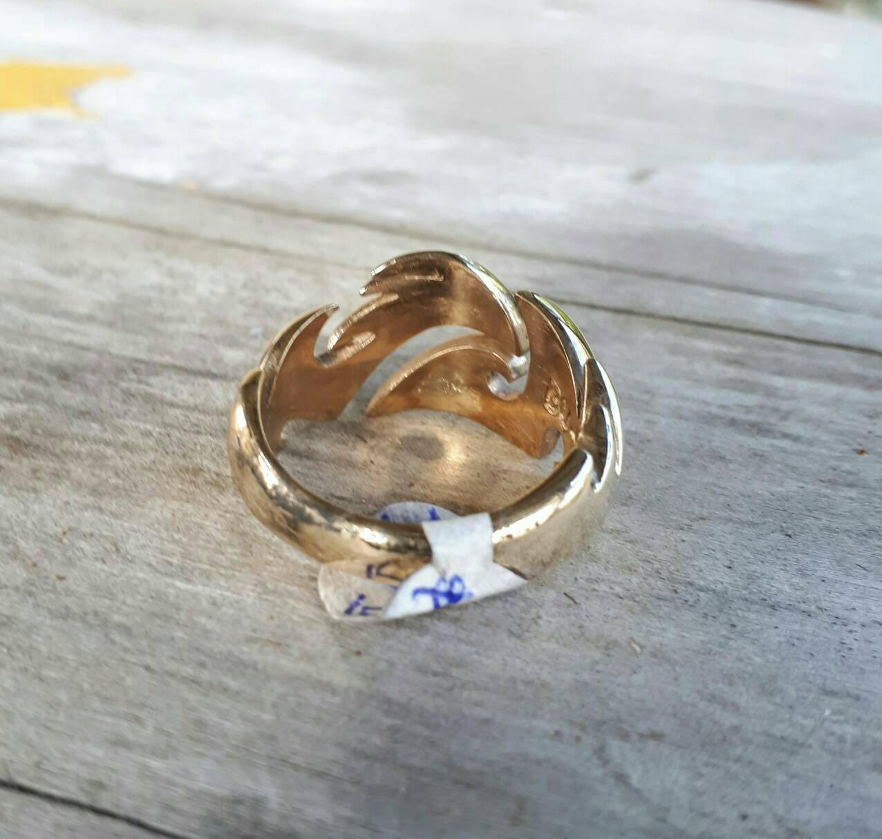 Gold tribal ring,solid 9ct gold,claw,viking, adjustable,steampunk,men wedding ring,unisex,Aztec,Maori,island,Hawaii,polynesian scrolls,koru,