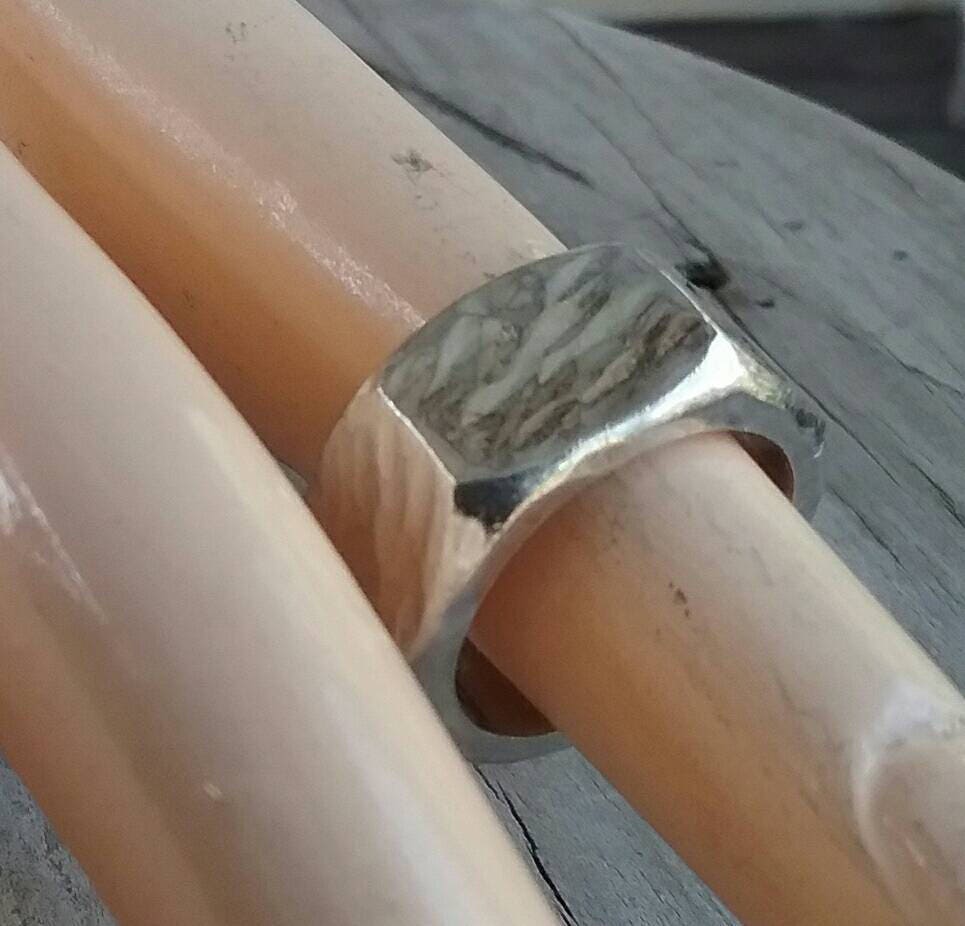 Hexagonal chunky ring,heavy,10mm solid sterling silver,hammered,handmade,unisex ring, wedding  ring,heavy band,industrial,