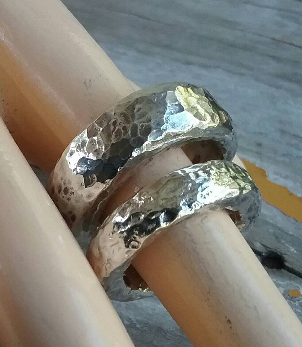 chunky ring,heavy band,rustic,solid,10mm hammered,sterling silver,handmade, silver wedding ring,boho,nugget,industrial,steampunk,retro,