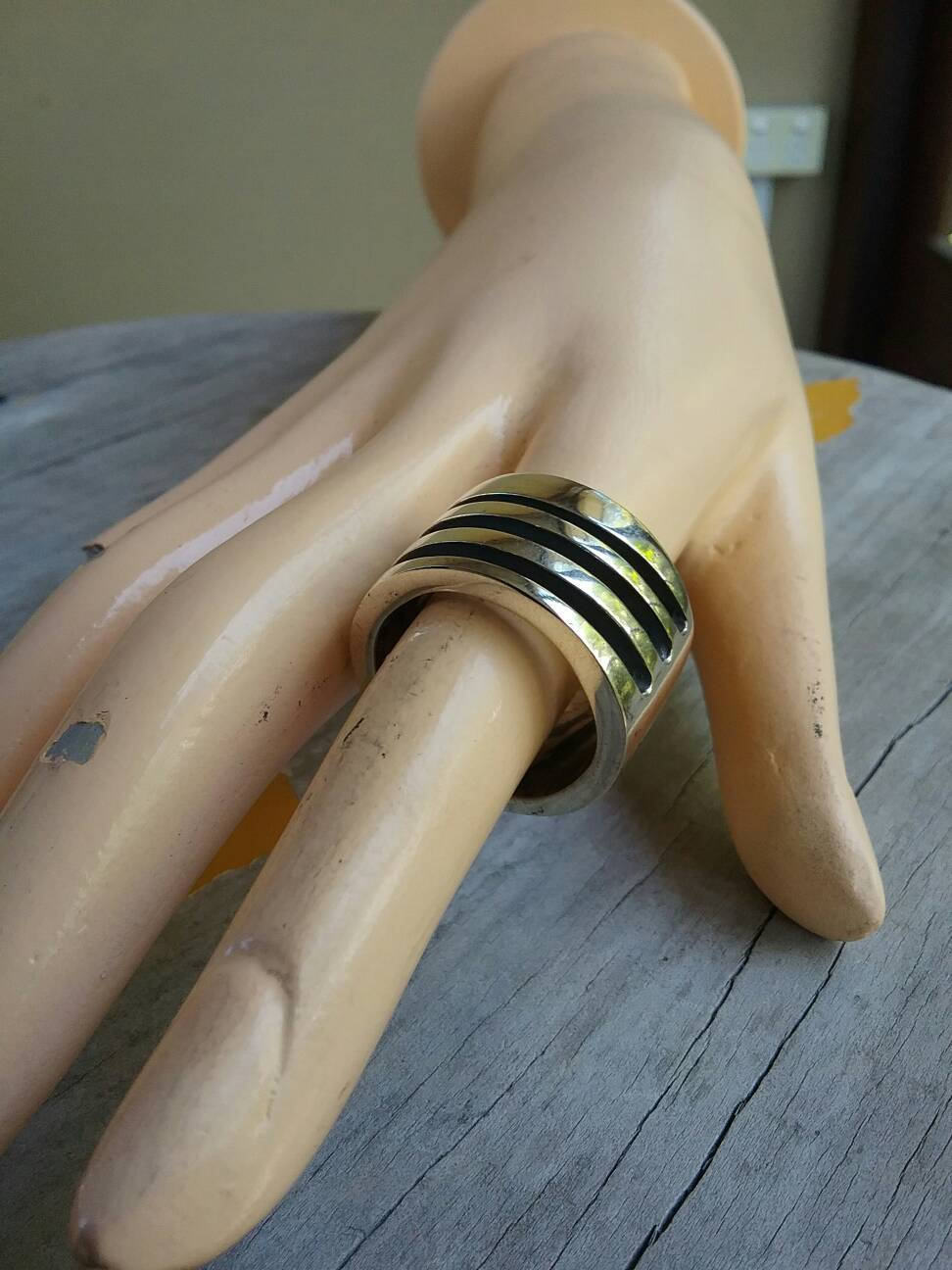 Wide mens ring,17mm, sterling silver,chunky heavy,industrial thick band