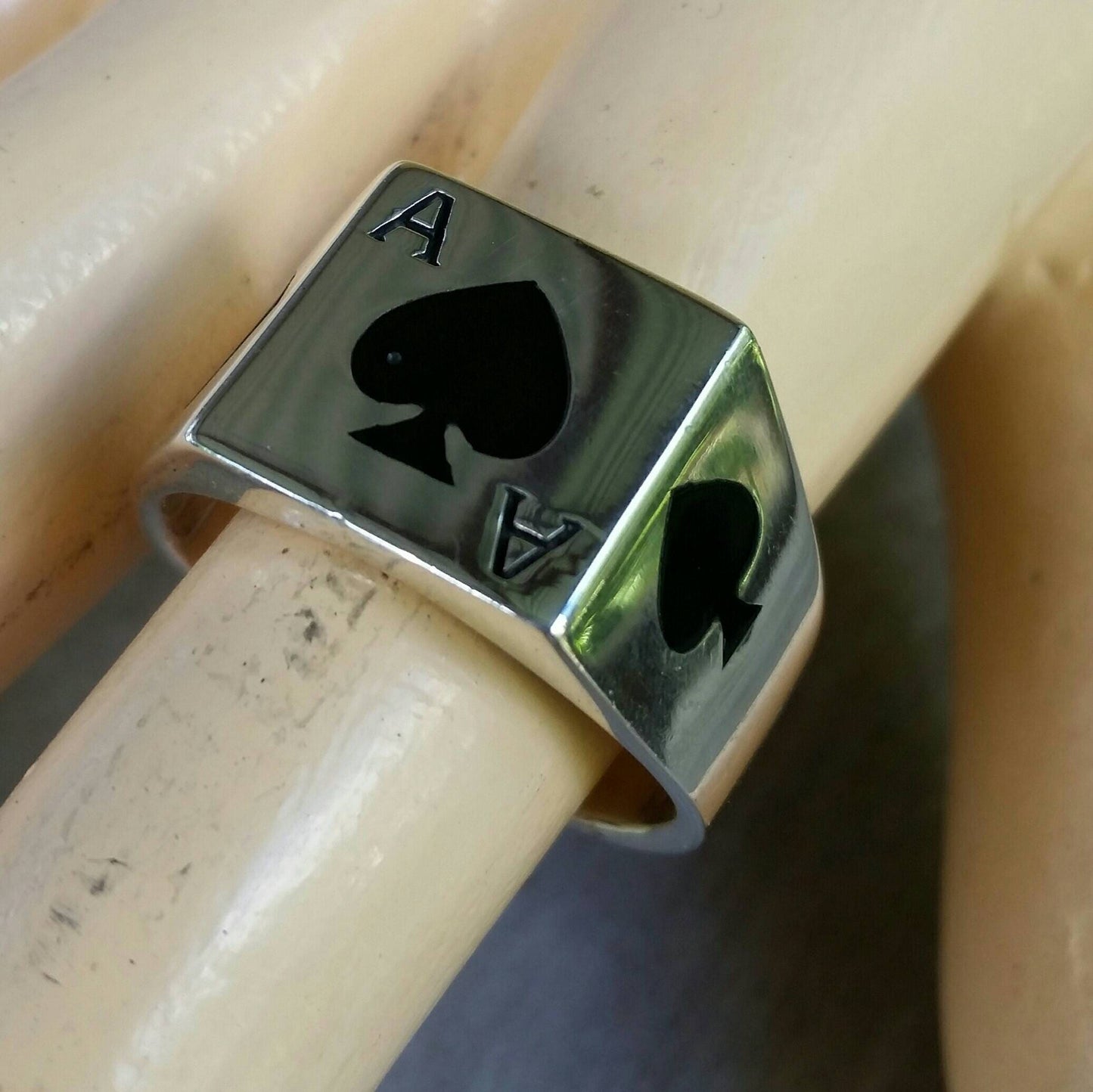Ace of spades ring,gambling, cards ring,sterling silver,casino,vegas wedding ring,black jack,poker,signet ring,boho,rockabilly ring,biker
