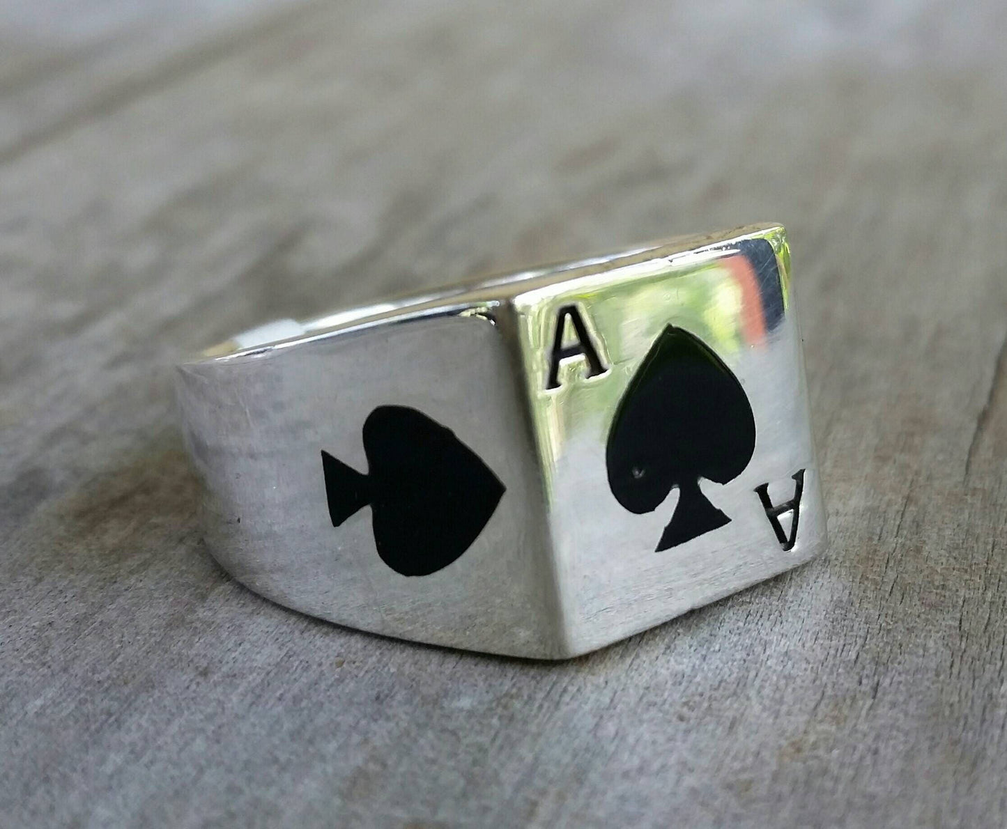 Ace of spades ring,gambling, cards ring,sterling silver,casino,vegas wedding ring,black jack,poker,signet ring,boho,rockabilly ring,biker