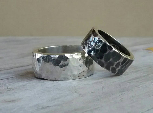 Chunky ring,heavy and solid,sterling silver,rustic,hammered, nugget,steampunk, wedding dress ring