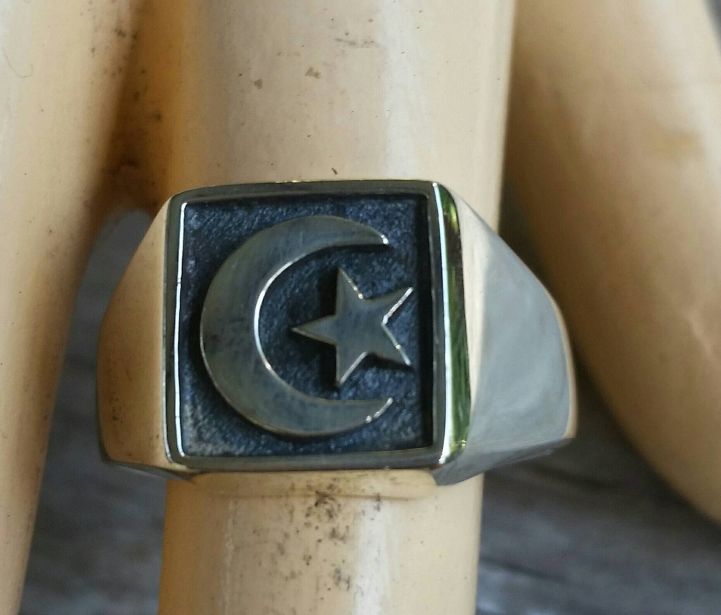 Signet ring,moon star dress ring,boho, sterling silver