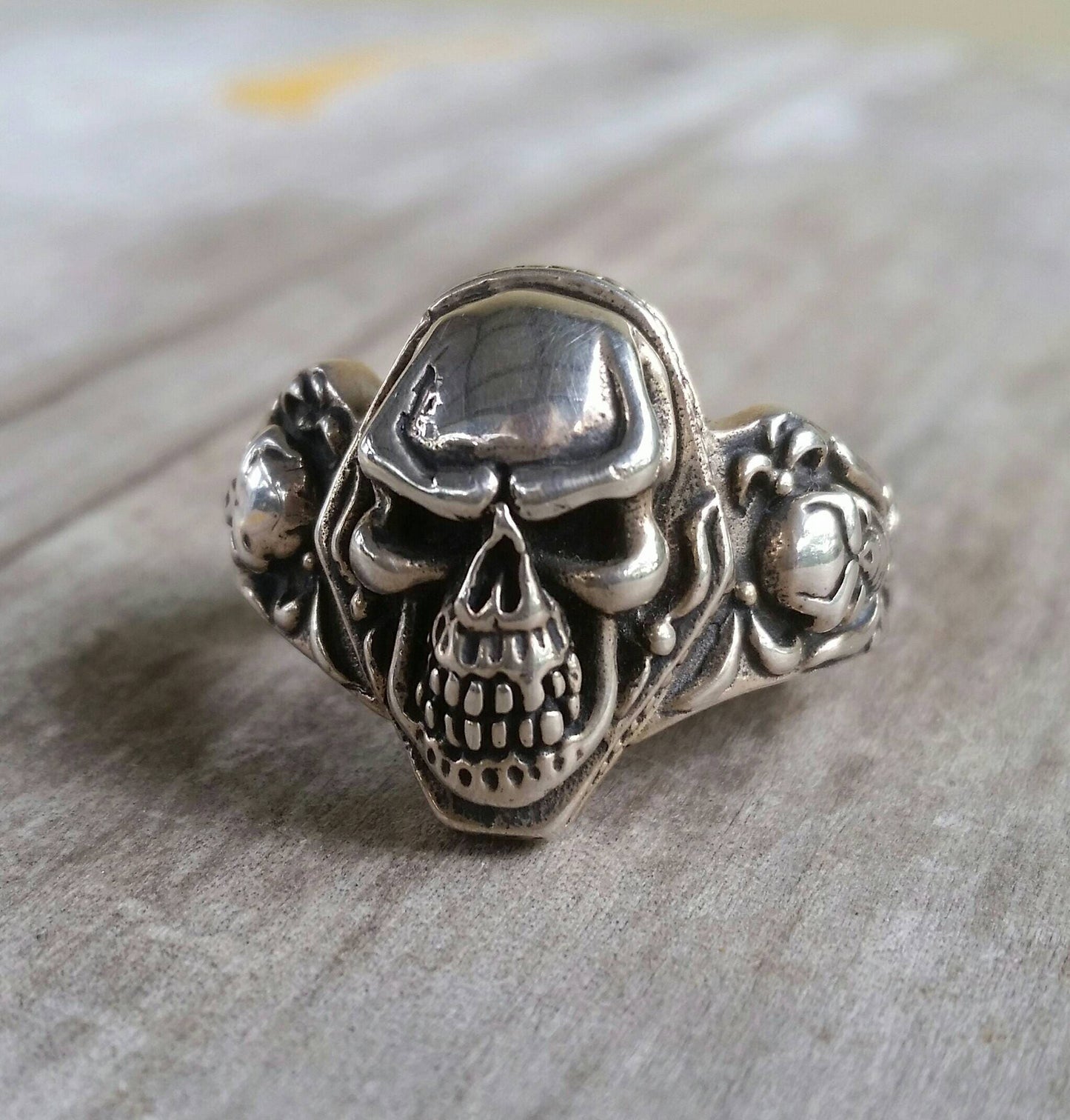 Skull ring, sterling silver,steampunk, gothic, punk,hipster,hand made,biker,sugar skull,unisex skull ring,skull wedding ring,