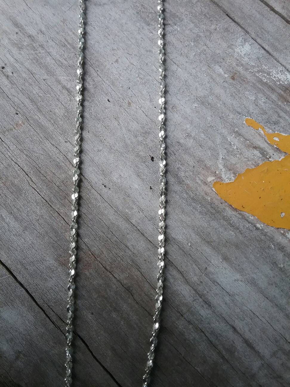Silver Chain,twisted chain,diamond cut chain,bright finish,sterling silver,boho chain,