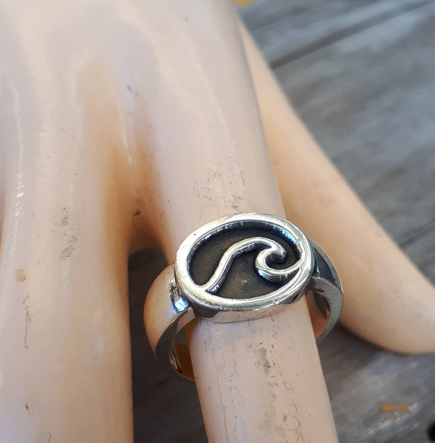 wave ring,sterling silver,surf,beach,sailor,nautical,hand made,unisex,boho,ocean jewelry,