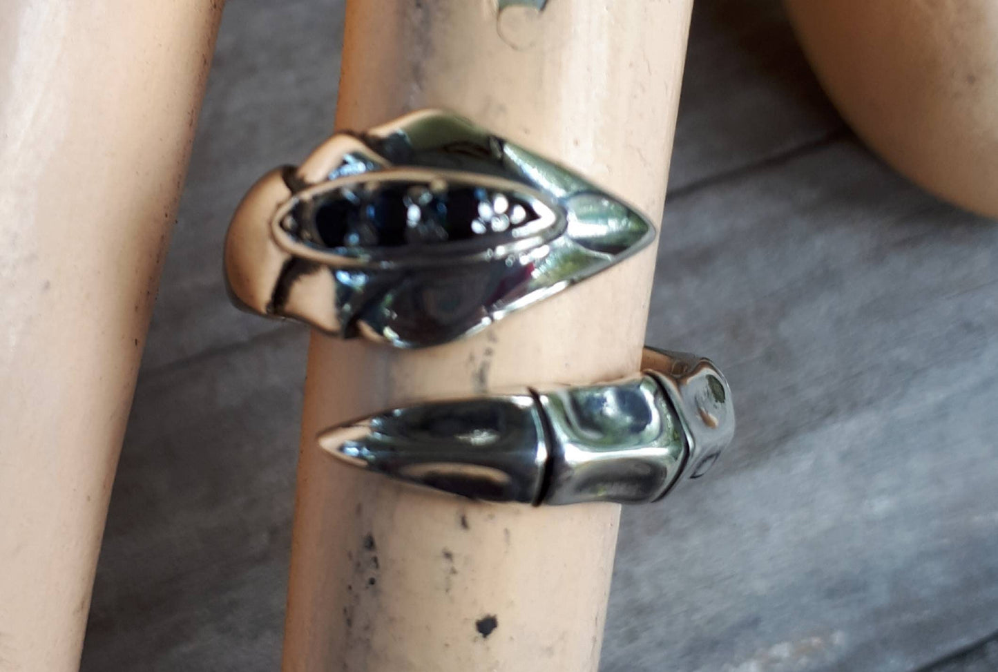 Claw ring,talon,sterling silver,steampunk,pinkie ring,handmade,boho,hipster,alien,Geiger,viking,eagle claw,bird talon,cubic zirconia