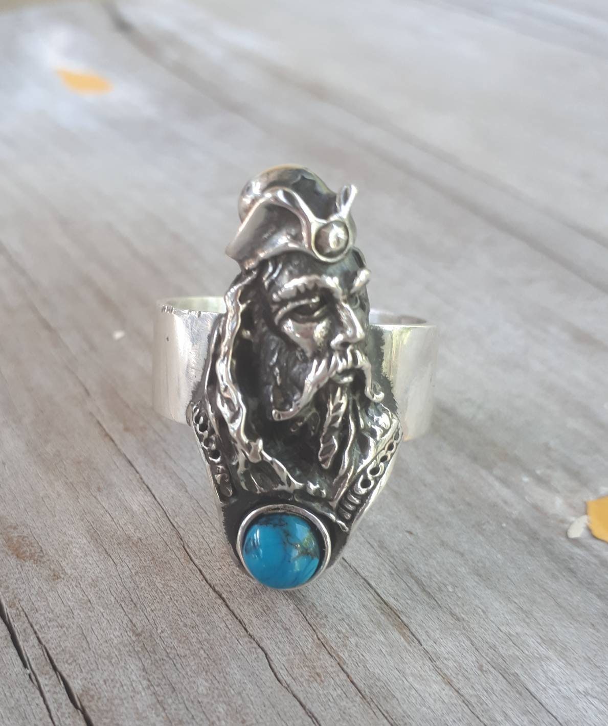 wizard ring,large ring,sterling silver,turquoise,handmade,witch,wiccan,magic,fantasy,mythical,occult,Dumbledore,merlin,harry potter