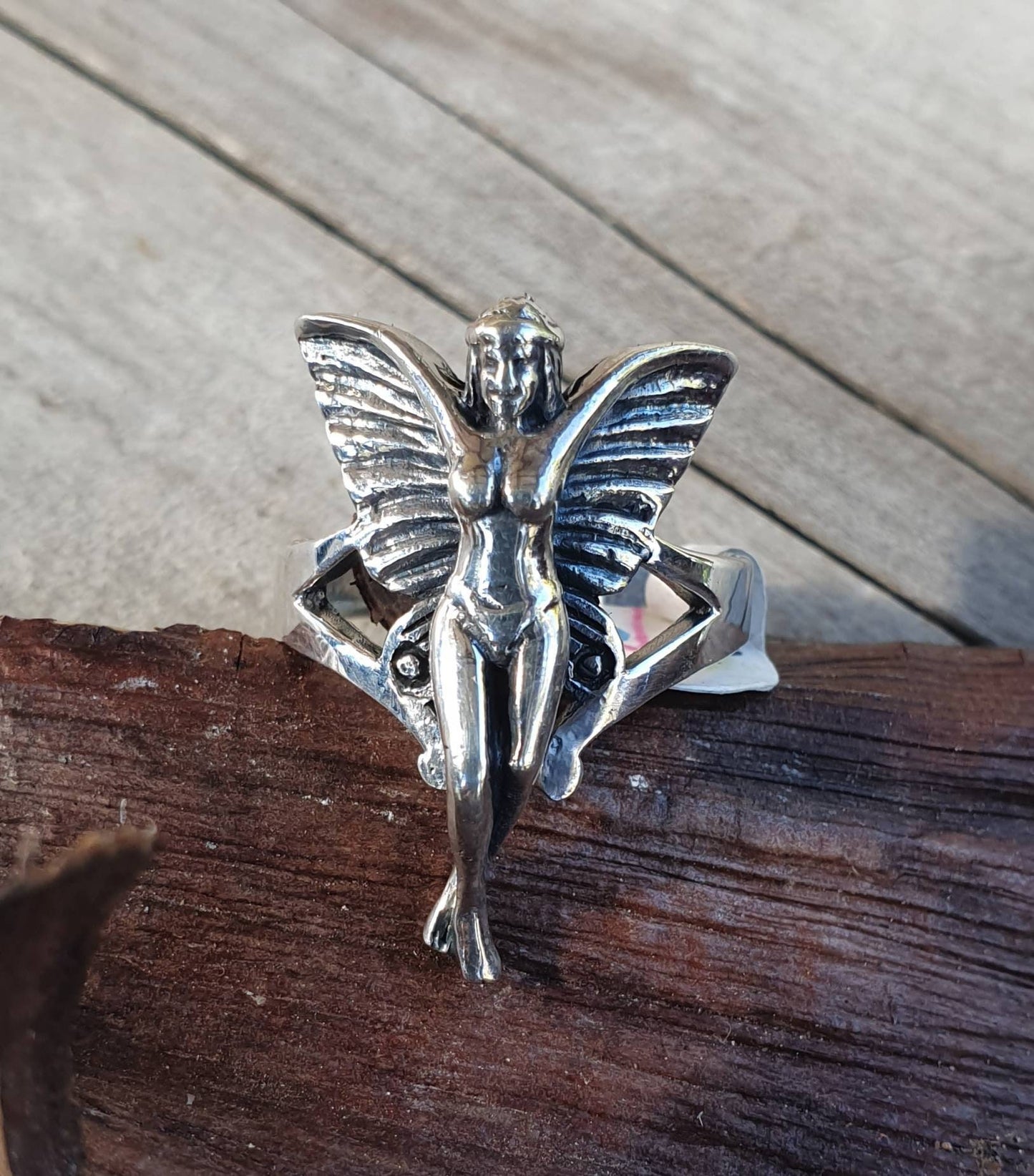 Angel ring,fairy ring, pixie,woodland,new age, fantasy, sterling silver,angel,magic,boho,nymph,women's fashion,pinkie,gypsy,shic,goddess