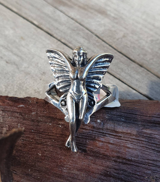 Angel ring,fairy ring, pixie,woodland,new age, fantasy, sterling silver,angel,magic,boho,nymph,women's fashion,pinkie,gypsy,shic,goddess