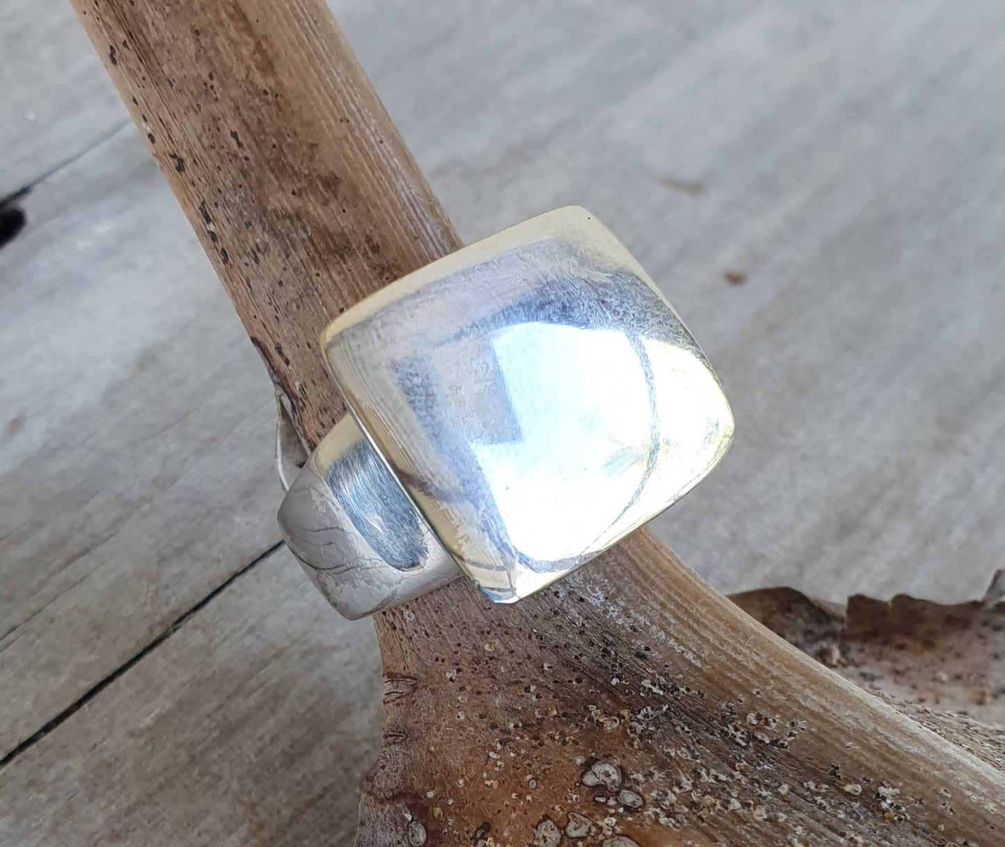 Large ring,plain rectangle top,chunky,sterling silver,suits small and large fingers,handmade ,ladies fashion,wide silver ring,square top.