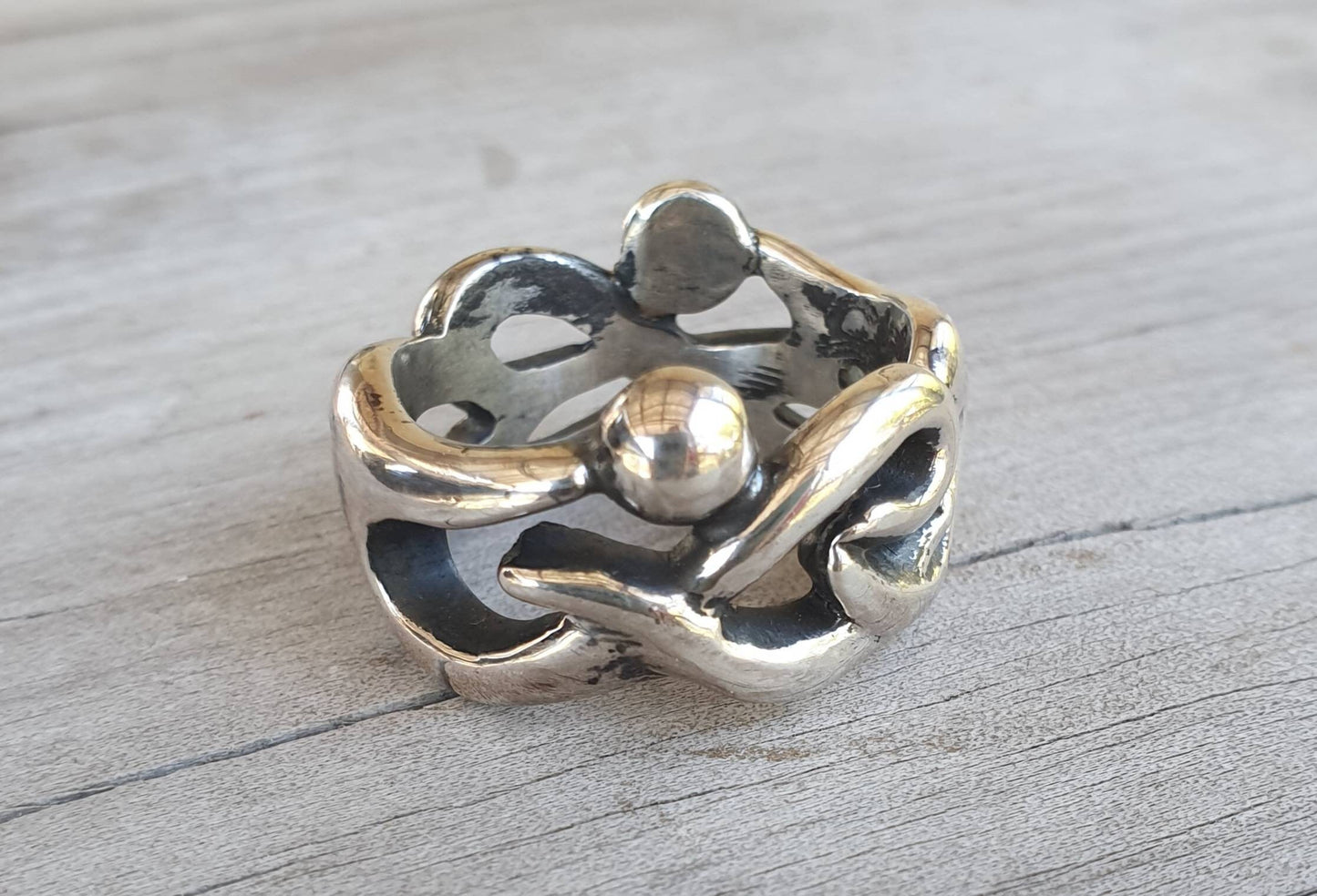 Tribal ring,sterling silver band,chunky ring,rustic,industrial,swirl,heavy band,mans wedding ring,boho,