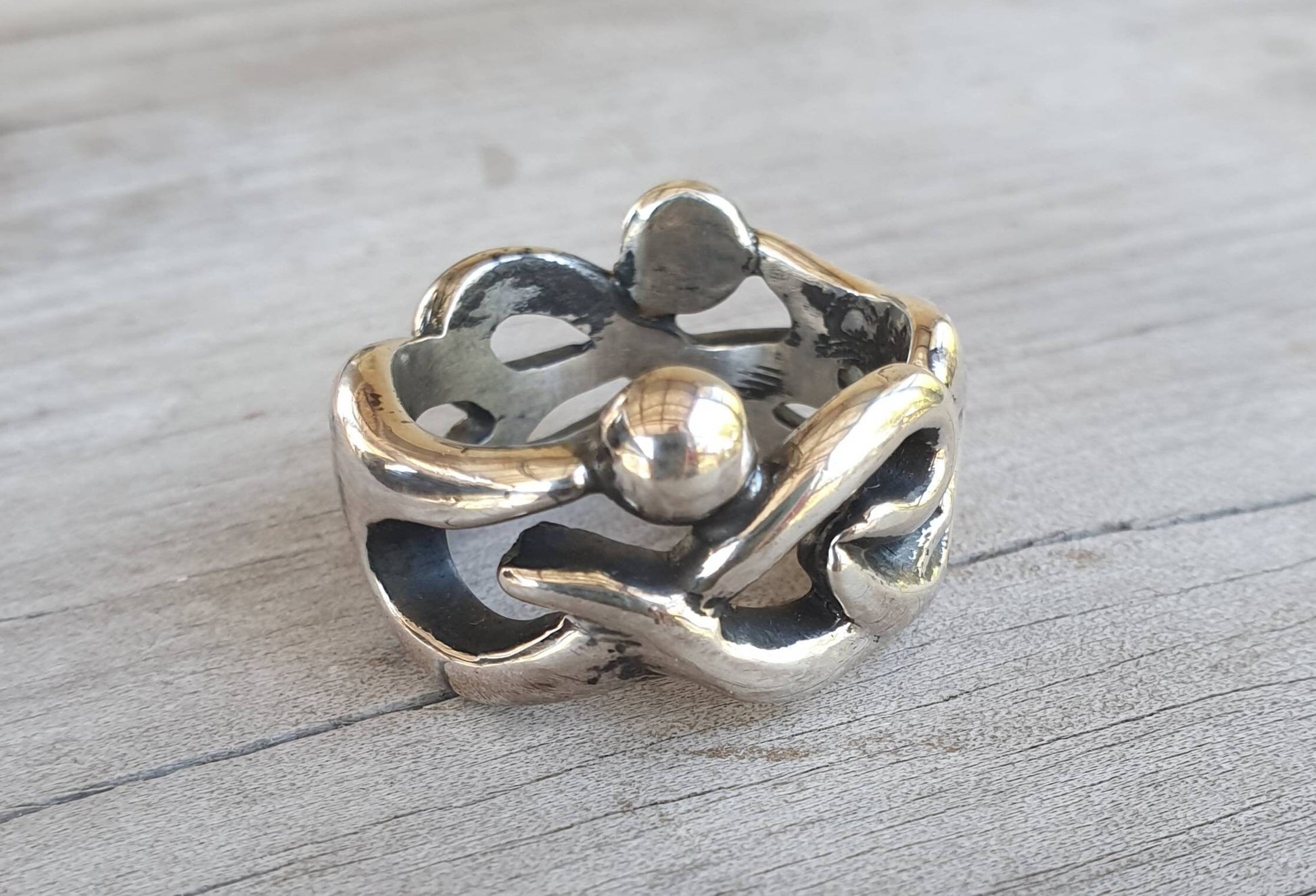 Tribal ring,sterling silver band,chunky ring,rustic,industrial,swirl,heavy band,mans wedding ring,boho,