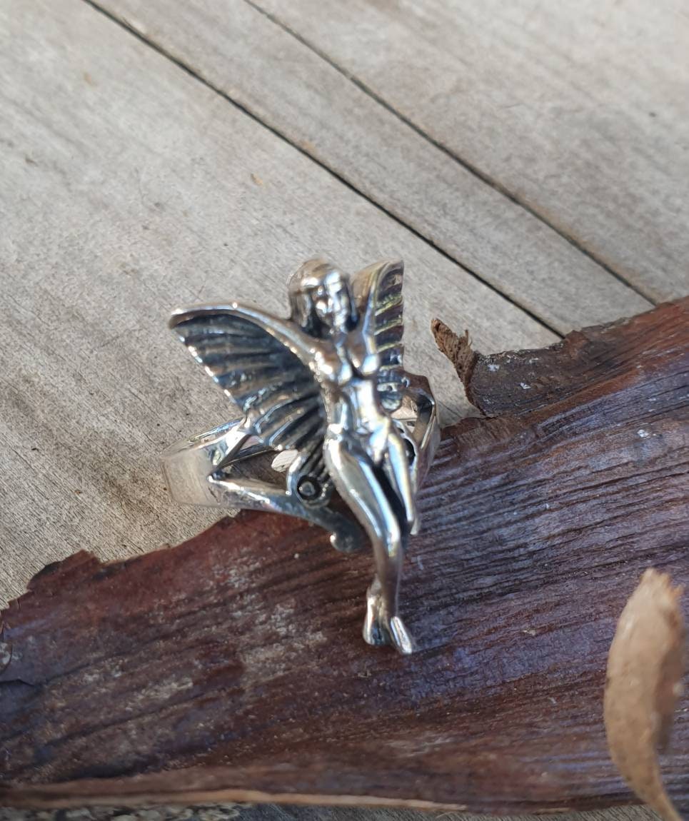 Angel ring,fairy ring, pixie,woodland,new age, fantasy, sterling silver,angel,magic,boho,nymph,women's fashion,pinkie,gypsy,shic,goddess