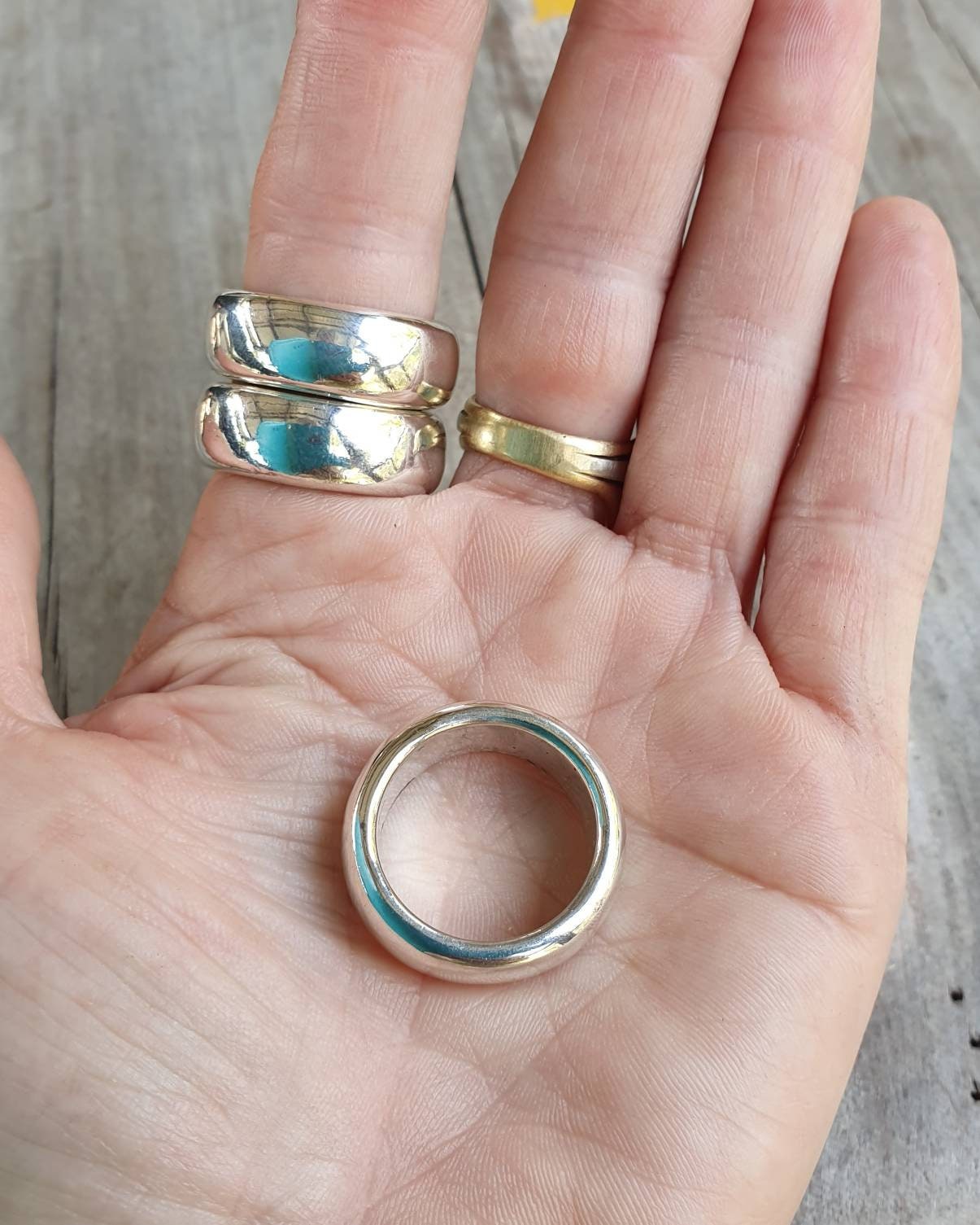 Plain silver ring,chunky,heavy,solid sterling silver,handmade,silver wedding ring,dress ring,rounded band,unisex,d ring,thick silver band