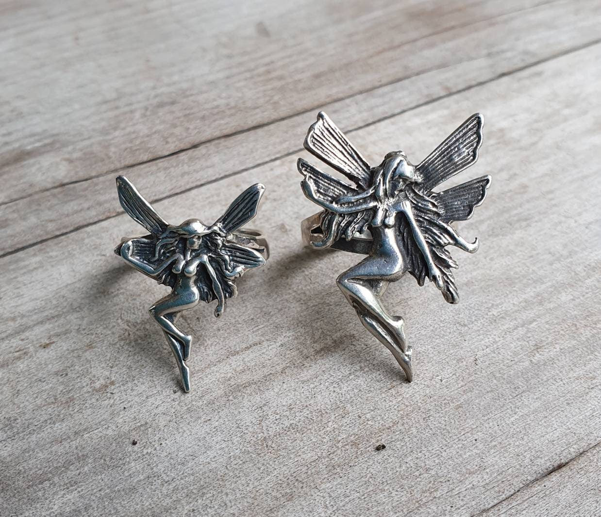 Large fairy ring,sterling silver,art nouveau faerie,woodland,goddess,angel,new age,magic,boho,nymph,women's fashion,gypsy,shic,goddess
