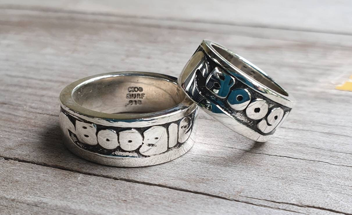 Boogie board ring, sterling silver,boggie board rider,unisex,surfer ring,surfing,surf wedding ring,surf board band,