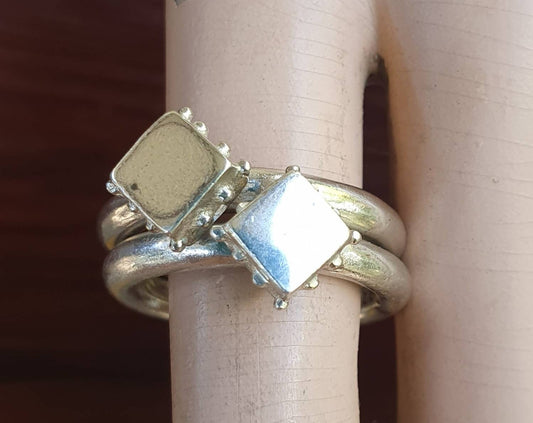 Chunky ring,sterling silver,diamond stackers,chunky bands,handmade,boho,goddess,round wedding band,thick silver ring,
