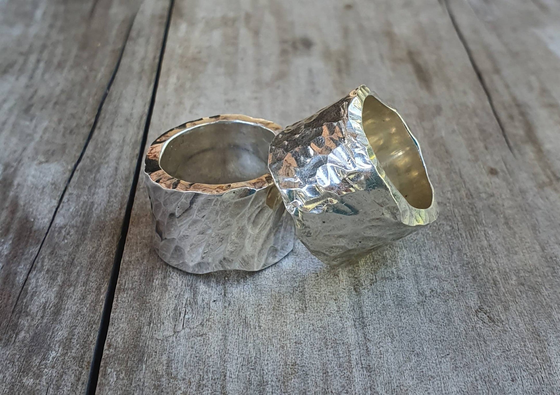 Chunky ring,Wide,heavy,solid,handmade,hammered,sterling silver,half rounded,rustic wedding ring,distressed,industrial ring,nugget,boho