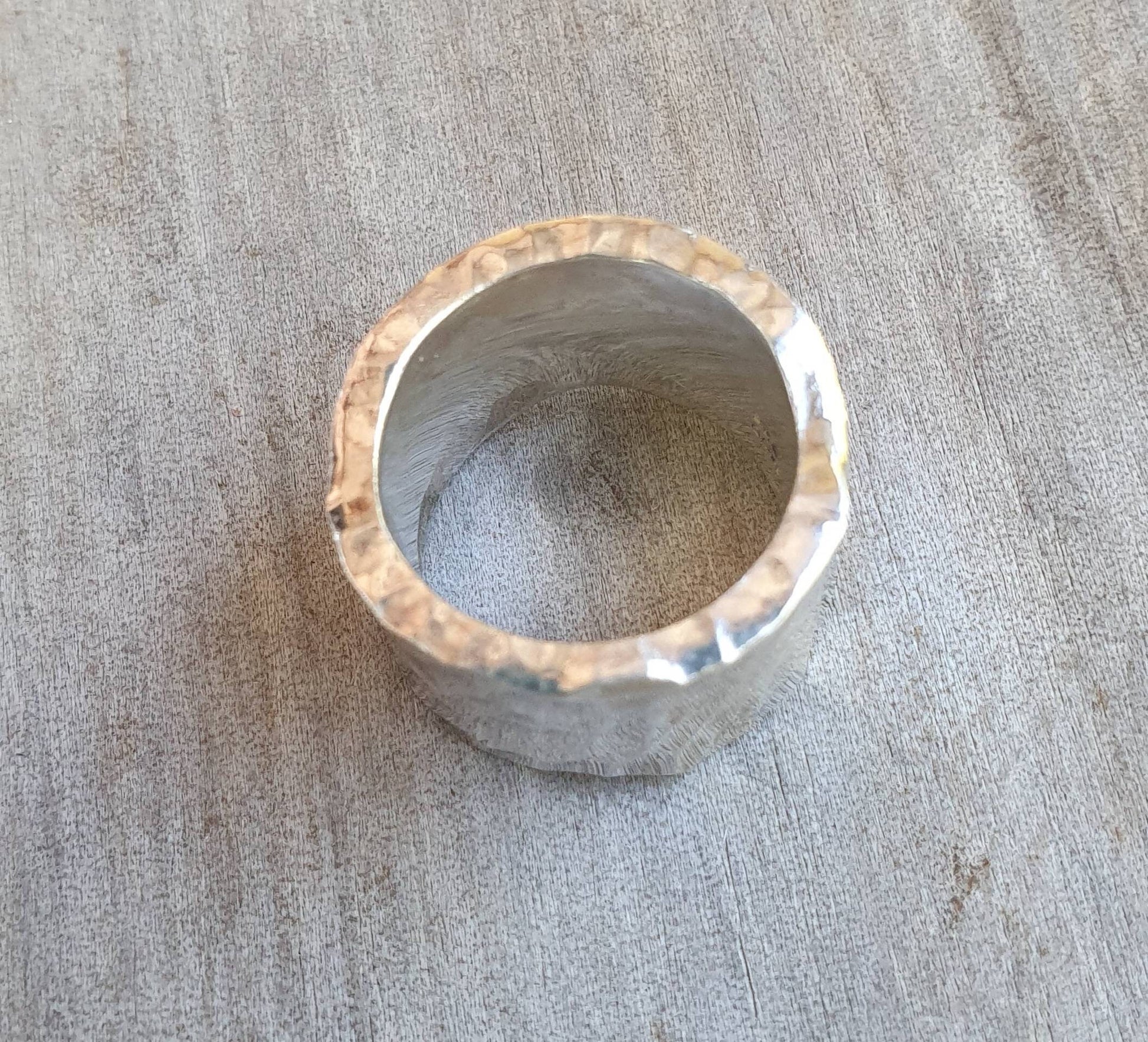 Chunky ring,Wide,heavy,solid,handmade,hammered,sterling silver,half rounded,rustic wedding ring,distressed,industrial ring,nugget,boho