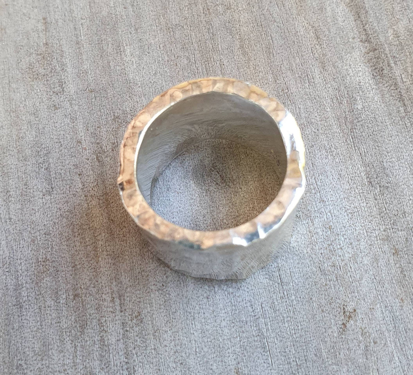Chunky ring,Wide,heavy,solid,handmade,hammered,sterling silver,half rounded,rustic wedding ring,distressed,industrial ring,nugget,boho