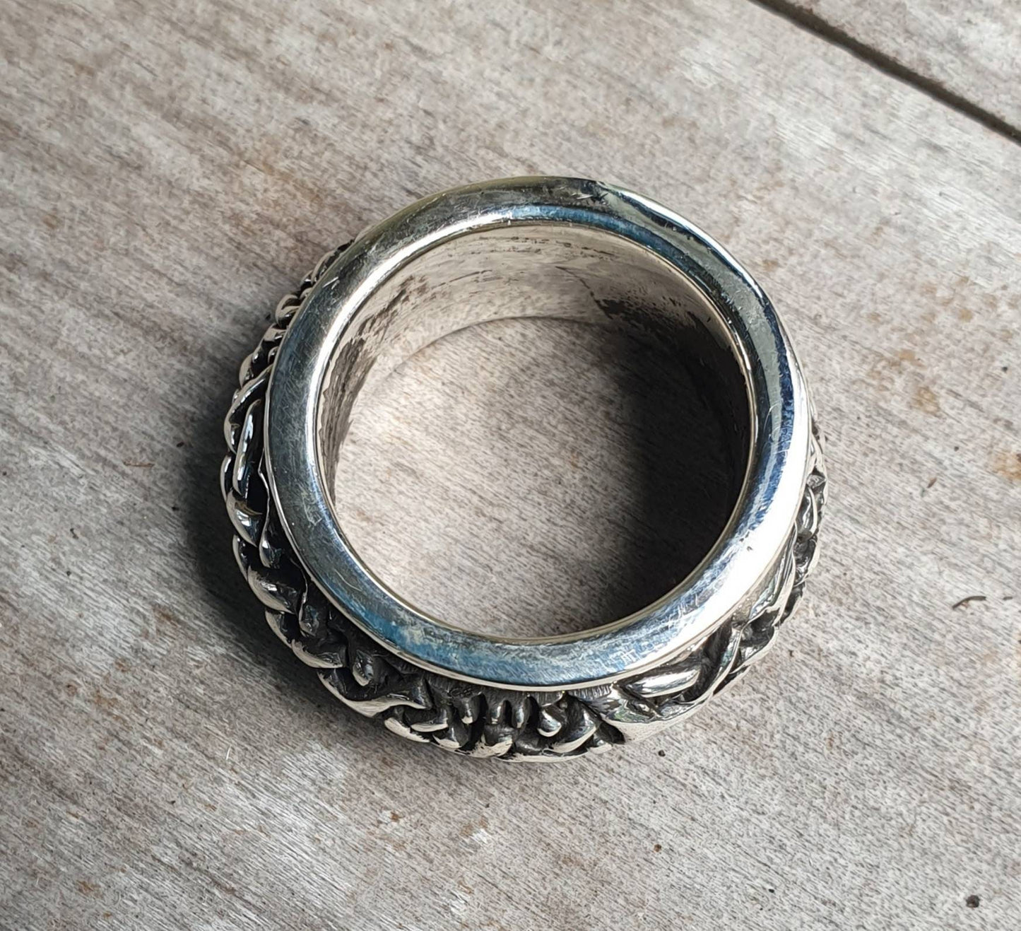 Wide spinner ring,chunky,solid,sterling silver,tribal, celtic worry ring,wedding,dress, chunky ring,scroll,bespoke