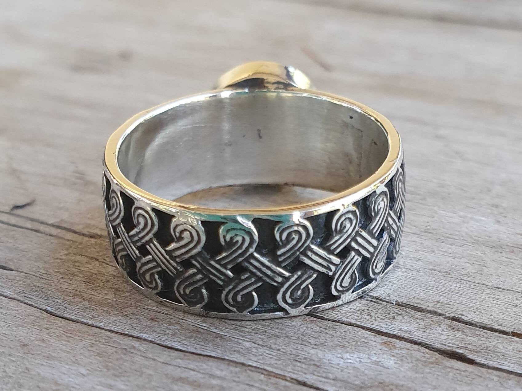 Moonstone ring,Celtic band,sterling silver,tribal,ethnic,Maori, scroll ring,