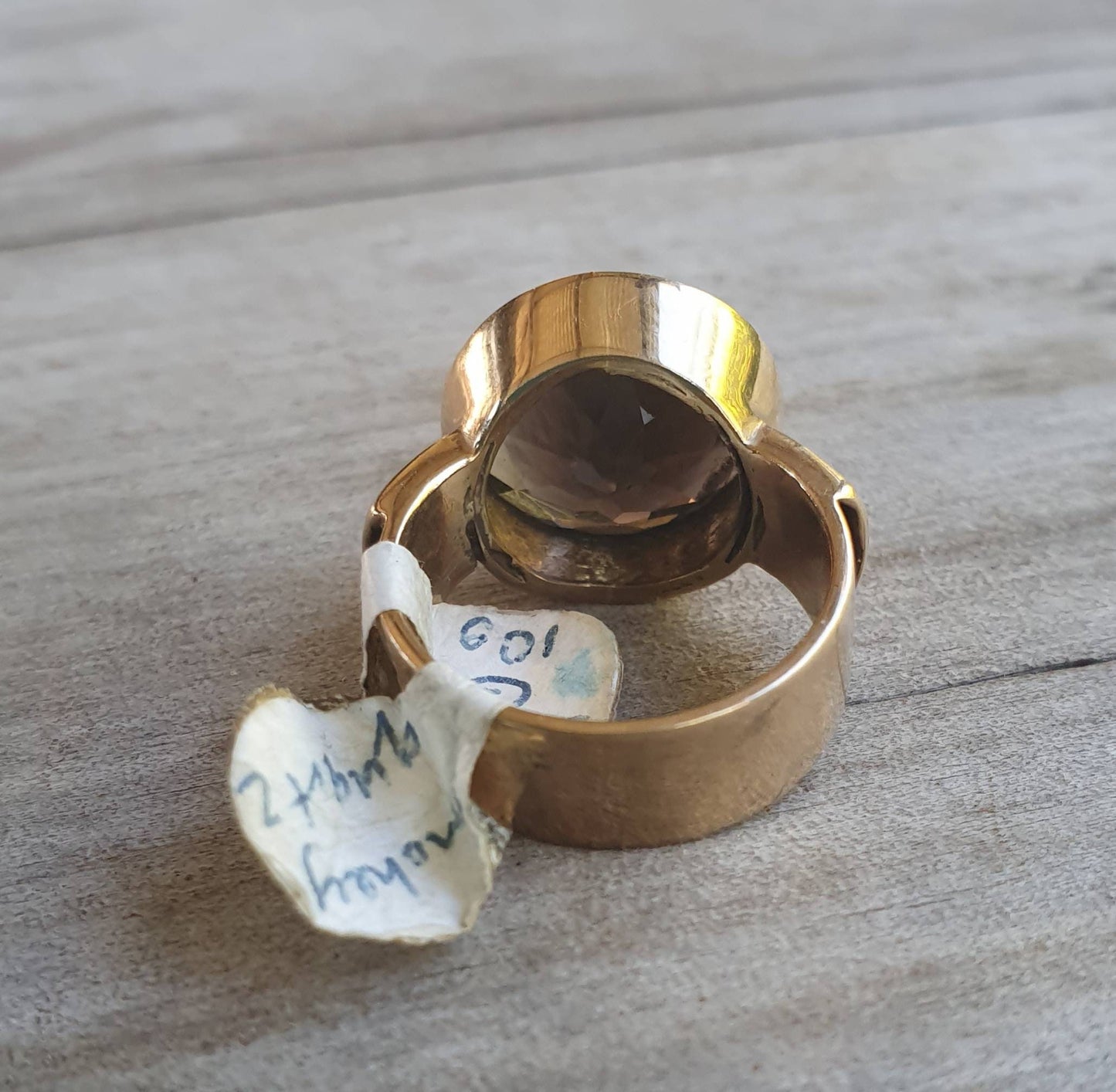 Gold ring,solitare, 9ct gold,Smokey quartz,gold chunky ring,