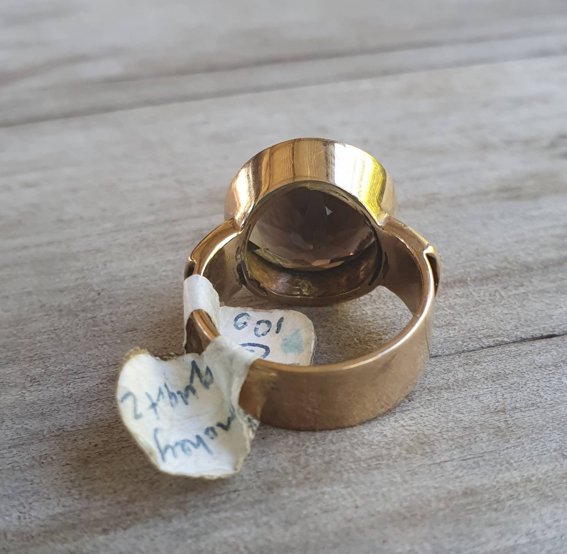 Gold ring,solitare, 9ct gold,Smokey quartz,gold chunky ring,