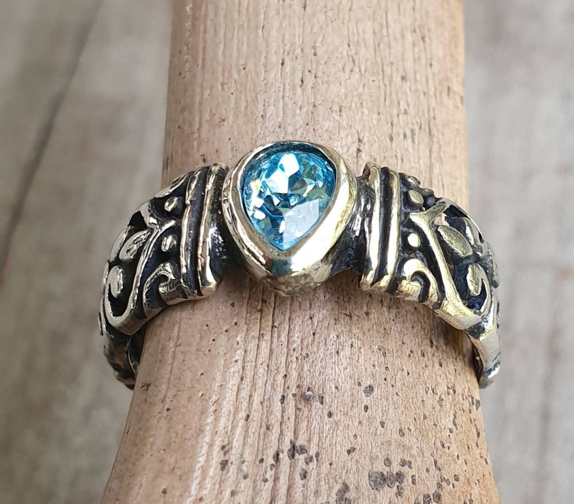Filegree ring,sterling silver,yellow cz,flower,boho,handmade,gypsy,goddess,women fashion