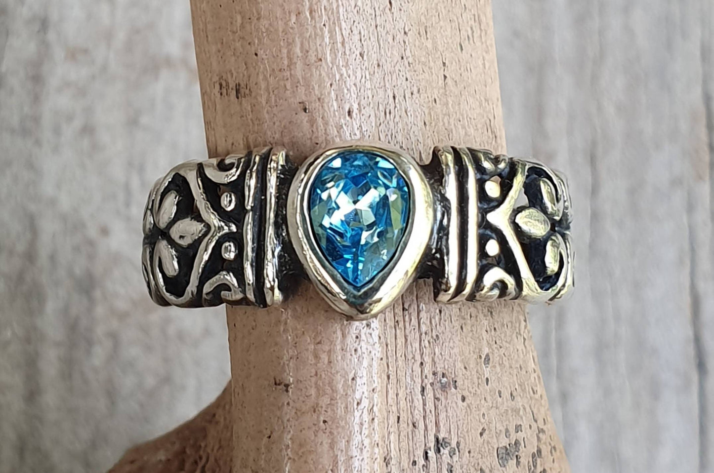 Filegree ring,sterling silver,yellow cz,flower,boho,handmade,gypsy,goddess,women fashion
