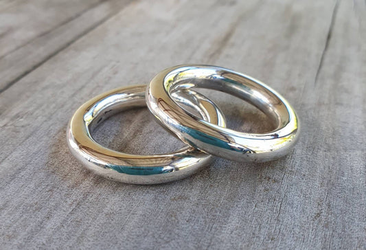 stacking rings,sterling silver,4mm halo ring,chunky band,handmade,boho,goddess,round wedding bands,thick silver rings,